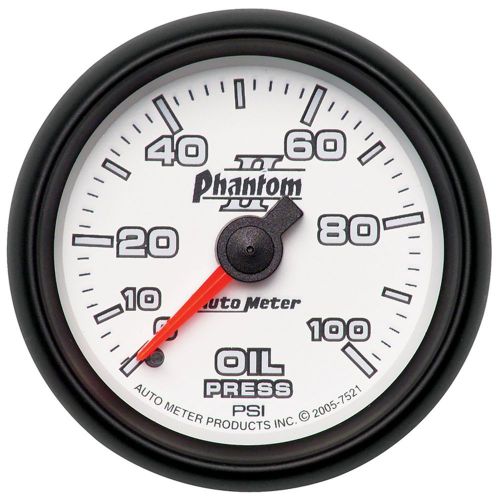 Auto meter 7521 phantom ii; mechanical oil pressure gauge