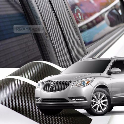 Carbon black b+c pillar post decal molding sticker 8p for buick 2008-16 enclave