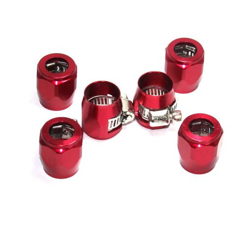 6pcs an4 4an -4 4 oil fuel line hose finisher aluminum clamp fittings adaptor rd