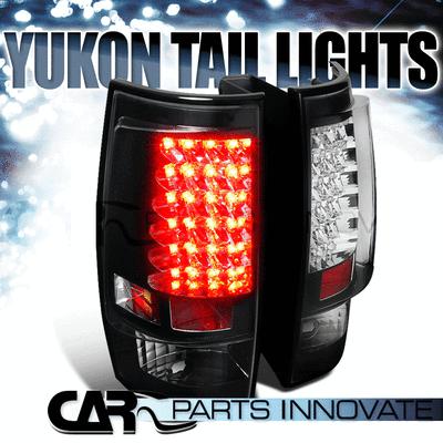 Euro black 07-11 yukon xl led tail lights brake lamps tahoe suburban