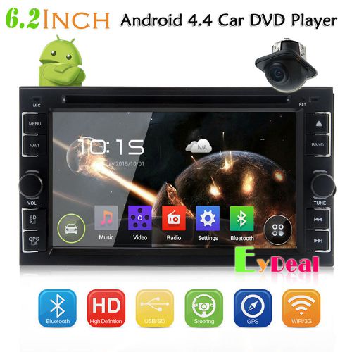 Hd android 4.4 os car stereo dvd gps bluetooth wifi 3g double 2din radio+camera