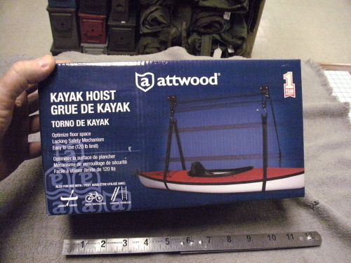 Attwood kayak hoist, holds up to 120 lbs, new in the box, optimize floor space