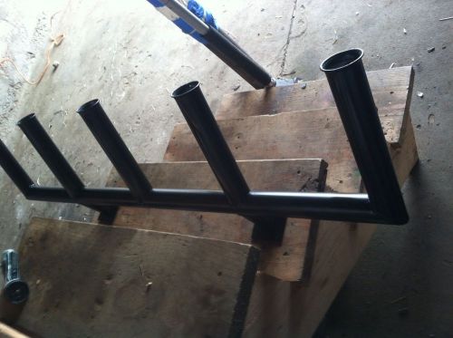 5 pole  rod/holder painted black stainless steel used