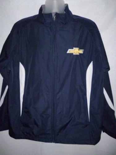 Mens augusta sportswear chevy windbreaker rain jacket fleece lining navy blue l