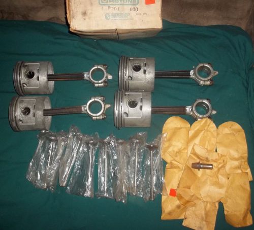 1928-1931 ford a model nos pistons with rings new rods-valves-guides