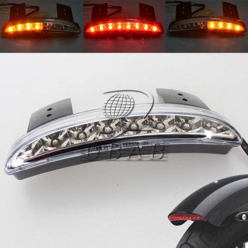 Clear chopped fender edge led turn signal tail light for harley xl883 xl1200 48