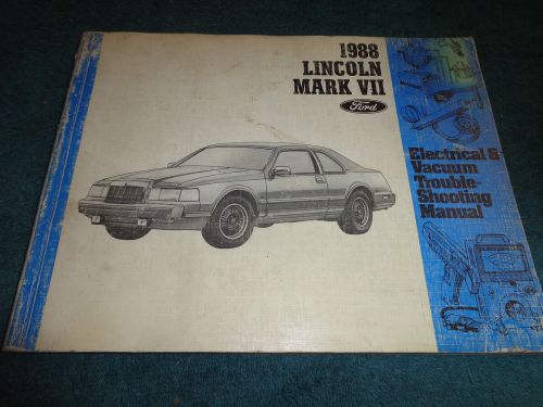 1988 lincoln mark vii wiring / vacuum shop manual / original book