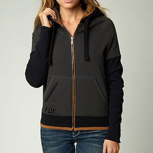 Fox racing perimeter polar fleece womens zip up hoody black vintage