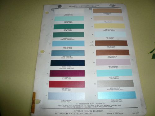 1959 lincoln ditzler color chip paint sample