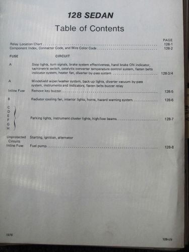 Fiat 128 sedan 1976 factory wiring diagrams