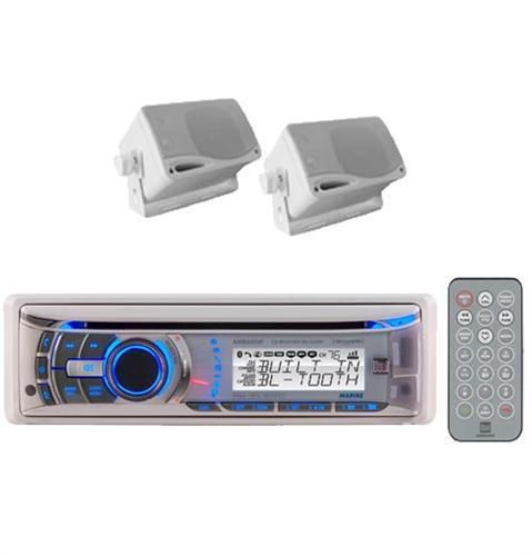 New 240 watt dual marine boat yacht waterproof mp3 stereo +2 enrock box speakers