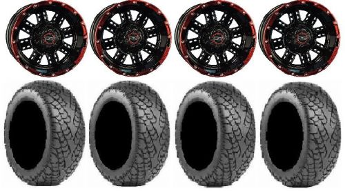 Madjax transformer blk/red golf wheels 12&#034; 215x35-12 greensaver tires yamaha