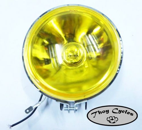 Vintage chopper headlight 4&#034; 12volt [yellowlens]