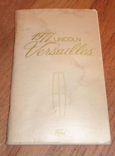 1977 lincoln versailles owner’s manual