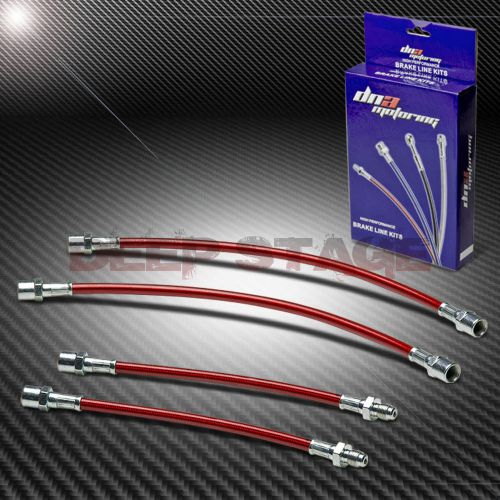 Stainless braided hose race brake lines for 98-04 audi a6/quattro/02-s6 c5 red