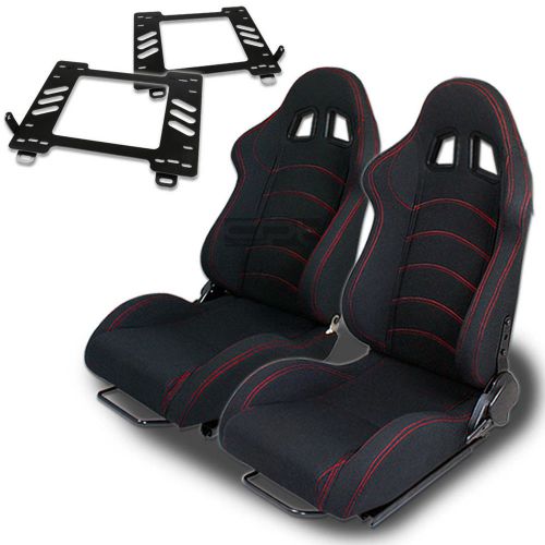 Type-1 racing seat black cloth+silder/rail+for 89-97 miata mx-5 na bracket x2