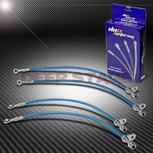 Stainless braided hose racing brake line for 03-07 honda accord cl7 cm-5-8 blue