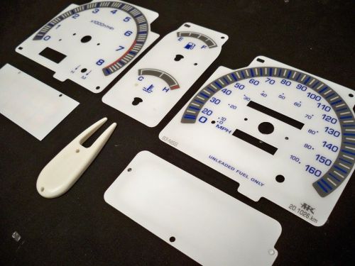 White face glow through gauges kph kit for nissan hardbody pickup 93 94 95 96 97