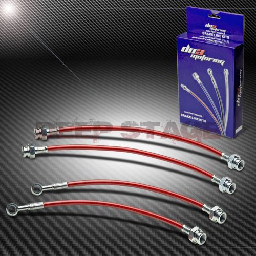 Stainless braided hose race brake line for 02-10 bmw e60/e63/e64 m5/m6/528 red