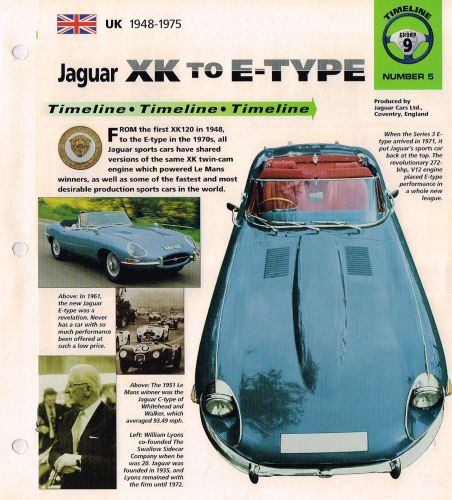 Jaguar xk to e type timeline history brochure:140,150,