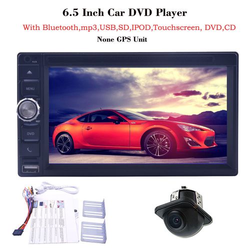 Double 2din 6.5&#034; car dvd player touch screen ipod bt cd usb stereo radio+camera