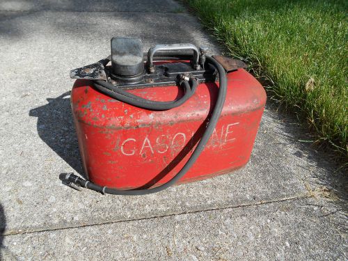 Vintage omc 5 gallon gas tank with hose