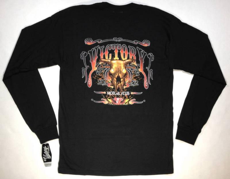 V28 - nwt victory motorcycle mens black l/s t shirt medium free shipping