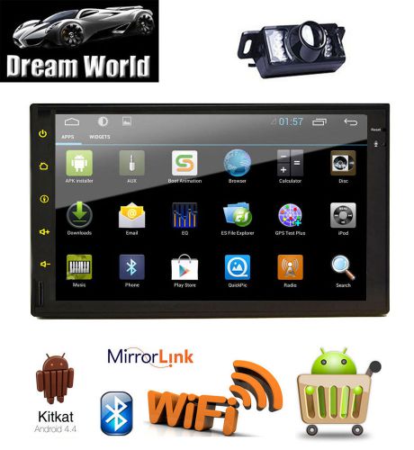 7&#034; quad core android4.4 kitkat 2din car stereo radio wifi 3g tablet gps navi+cam