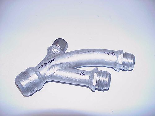 Billet aluminum y type manifold with -10an two-16 an &amp; a -20 an male fittings m5