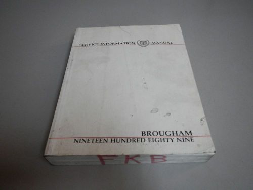 1989 gm cadillac brougham service repair shop manual