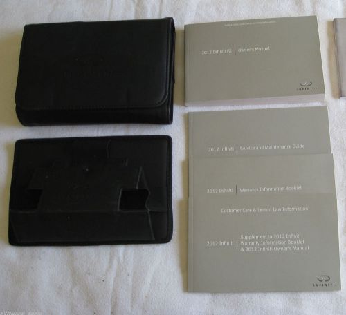 2012 infiniti fx fx35 fx50 owner&#039;s owners manual set w/cases &amp; nav guide (n)