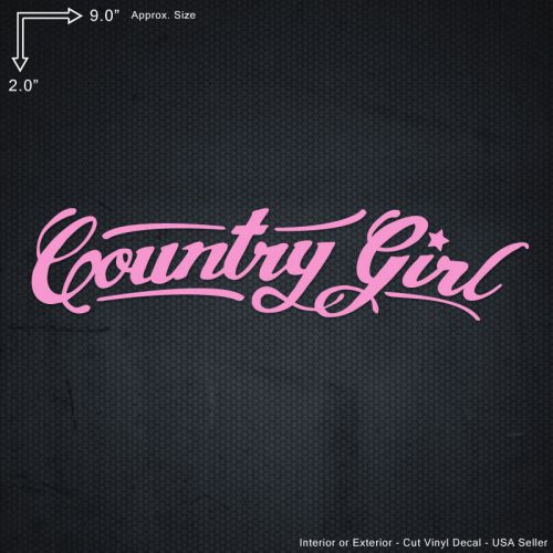 Country girl vinyl decal bumper sticker pink car truck suv