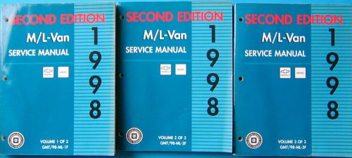 1998 gmc m/l van service manual 3 volume set second edition