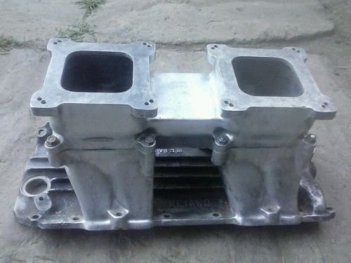 Big block chevy  dual quad tunnel ram intake.