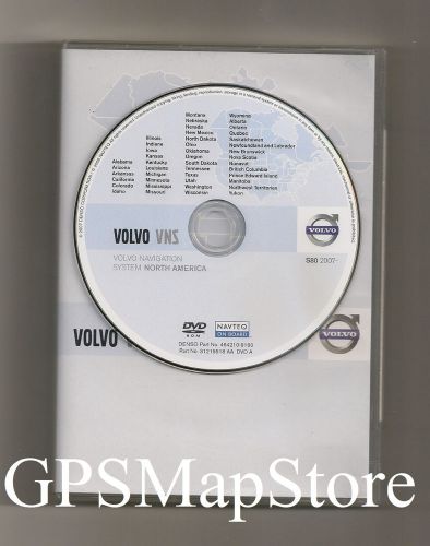 2007 2008 volvo s80 vns navigation dvd west coast u.s &amp; canada map