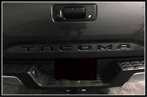 Toyota tacoma 2016 tailgate rear bumper letters inserts piano black