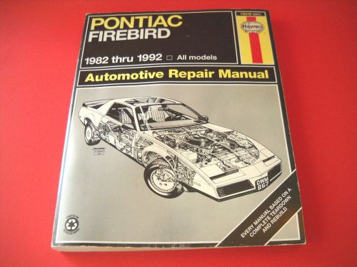 Haynes #867 automotive repair manual book for pontiac firebird 1982-1992