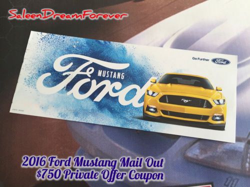 2016 ford mustang mail out $750 offer certificate brochure lincoln gt