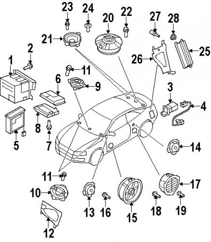 Audi 8t0035415b genuine oem door speaker