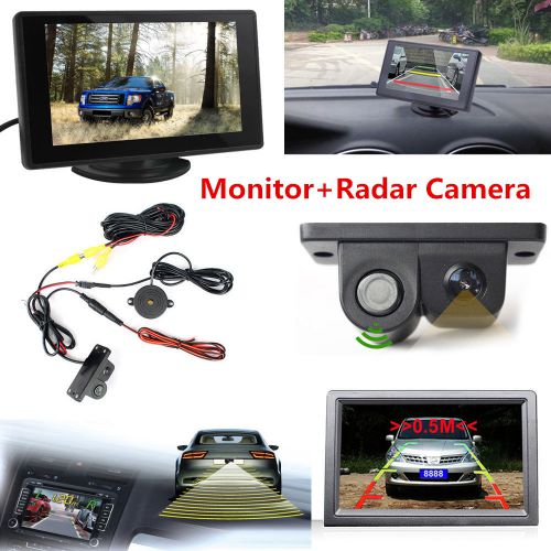 Car reverse rear view camera parking radar alarm system + 4.3 inch car  monitor