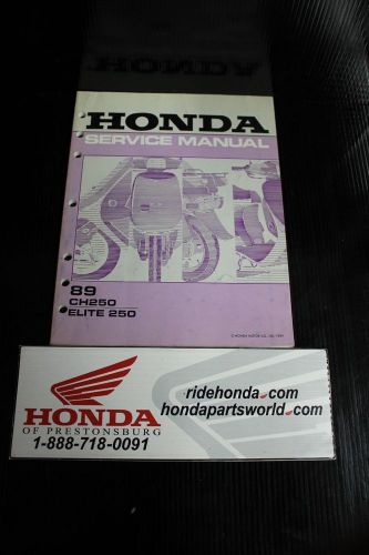 Genuine honda oem repair manual #61kaboo (1989) ch250 elite *good*