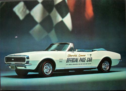 1967 chevrolet camaro official indianapolis 500 pace car post card dealer real