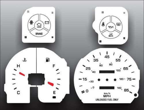 1991-1992 geo prizm non-tach dash instrument cluster white face gauges