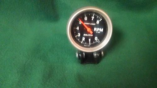 Auto meter  3&#039;&#039; black face tachometer  8,000 rpm