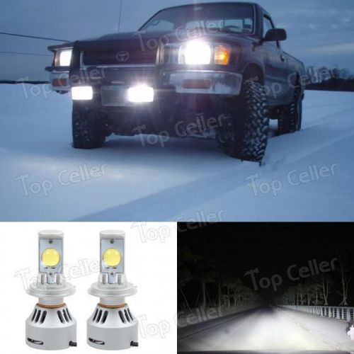 80w 6400lm white h4 9003 led headlight dual h/l beam conversion kit bulbs x2