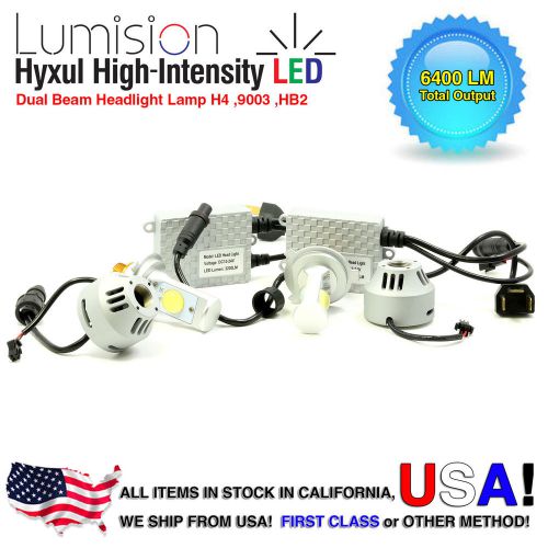 Lumision h4 9003 hb2 led cree-mtg2 40w dual beam headlight bulb set 6400lm 6500k