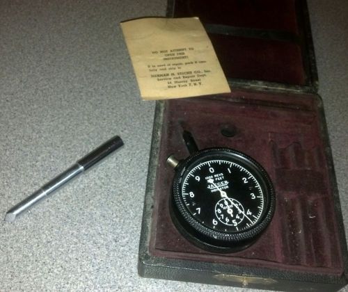 Antique jaeger hand tachometer rpm indicator in case sticht new york