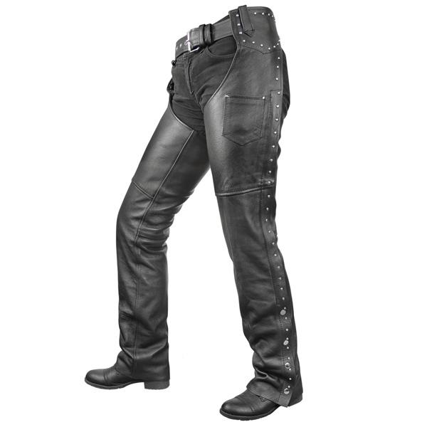 Xelement womens dakota black leather chaps