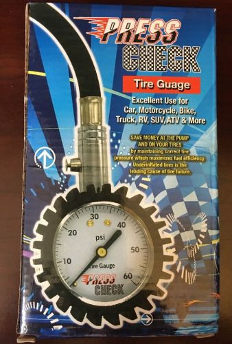 Press check air tire gauge for car, rv, suv, atv and more nwt