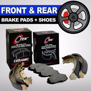 Front + rear ceramic brake pads + brake shoes 2 complete sets chevrolet colorado
